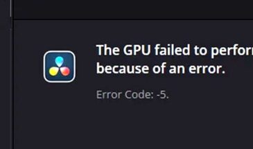 GPU failed to perform image processing… в DaVinci: что делать, когда -5