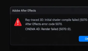 Ошибка 5070 в After Effects: что означает и как устранять